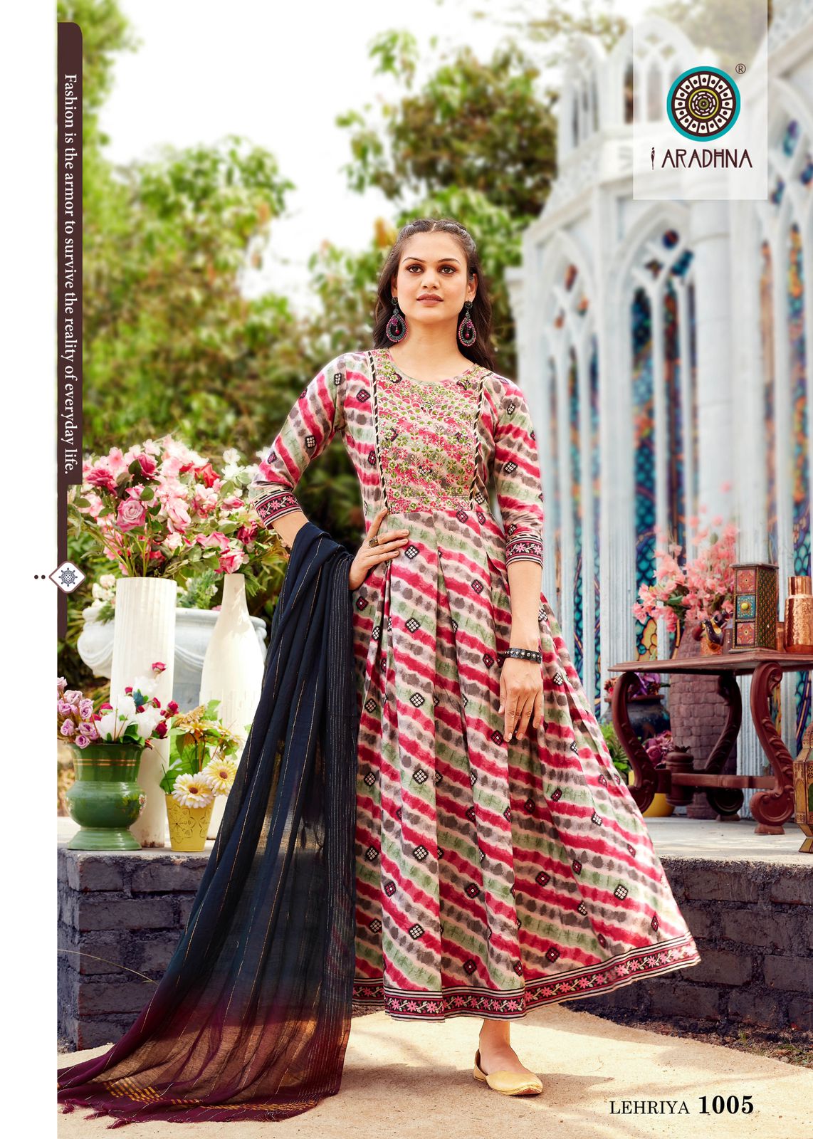 Aradhna Lehriya 1 New Designer Ethnic Wear Rayon Anarkali Kurti With Dupatta Collection